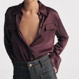 STUNNING Zara Burgundy Button Down Shirt